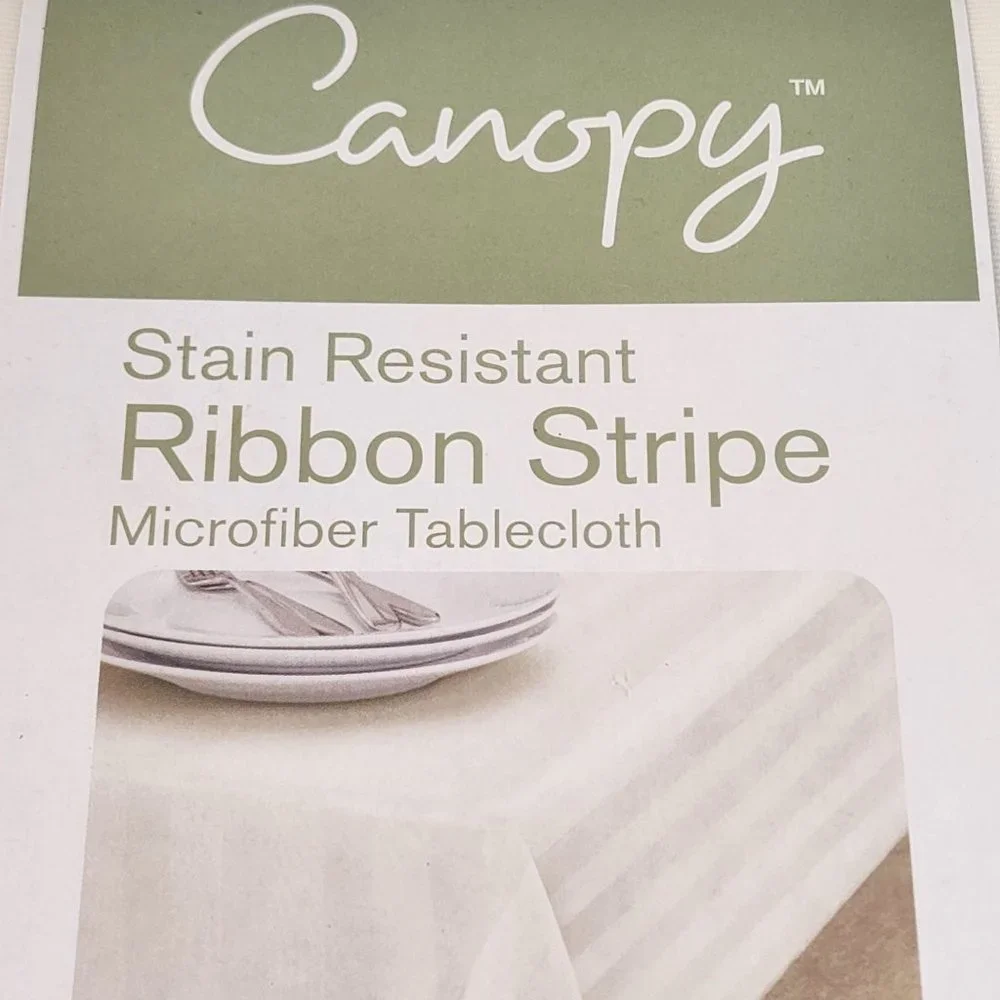 Canopy Ivory 60x84 Rectangle Tablecloth Stain & Wrinkle Resistant